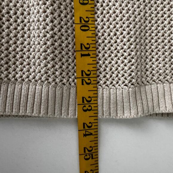 J. CREW Sweater Large Crew Neck Solid & Open Knit Textures Natural Fiber Cream - Picture 11 of 11